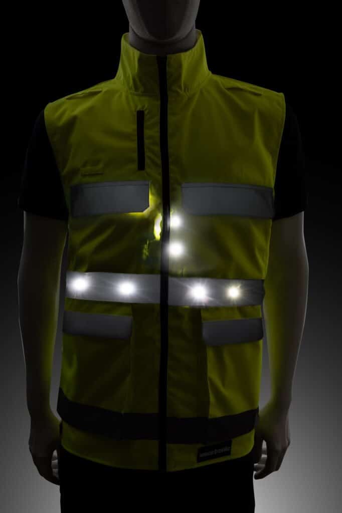 Veste lumineuse haute visibilité HiViS-JACKETS, modèle 1, de nuit